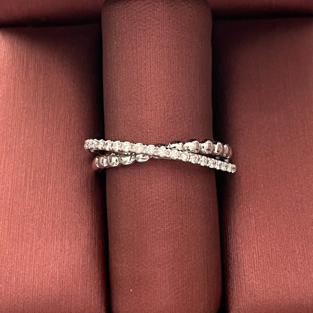 Nava-Dee 14kt White Gold Custom .25cw Diamond Ring - Picture 1 of 5